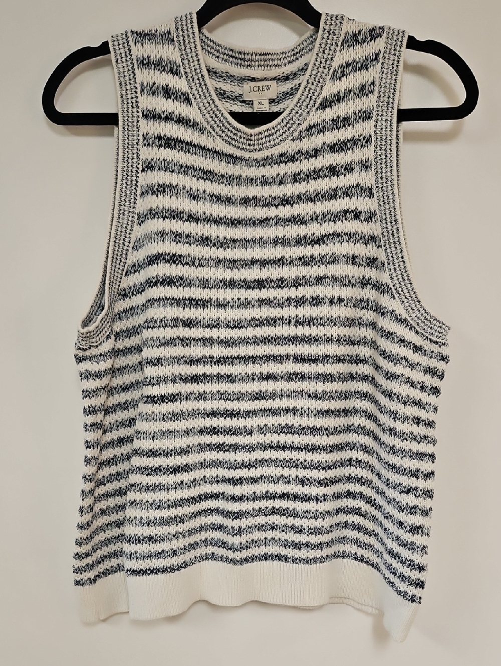 J. Crew Navy and White Striped Knit Tank